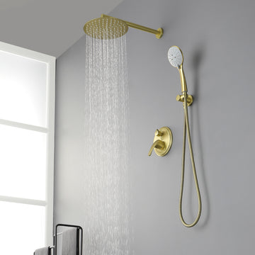 Shower System, Shower Faucets Sets Complete with High Pressure 10" Rain Shower Head and 5-Setting Handheld Shower Head